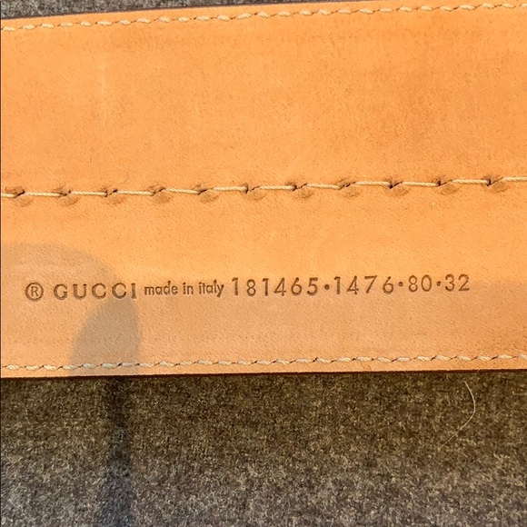 100% Gucci belt leather gold hardware size 32” - Picture 5 of 8